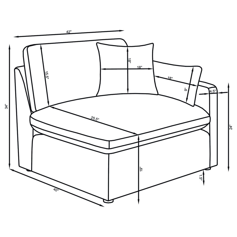 Hobson 4-piece Upholstered Modular Sectional Sofa Ivory - 551451-SETB