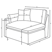 Hobson 4-piece Upholstered Modular Sectional Sofa Ivory - 551451-SETB