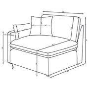Hobson 5-piece Upholstered Modular Sectional Sofa Charcoal - 551455-SETA