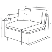 Hobson 5-piece Upholstered Modular Sectional Sofa Ivory - 551451-SETA