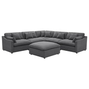Hobson 6-piece Upholstered Modular Sectional Sofa Charcoal - 551455-SET