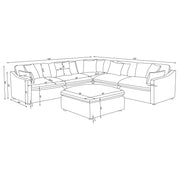 Hobson 6-piece Upholstered Modular Sectional Sofa Ivory - 551451-SET