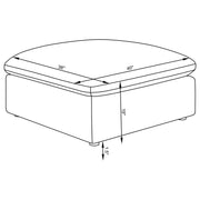 Hobson Square Upholstered Ottoman Charcoal - 551457