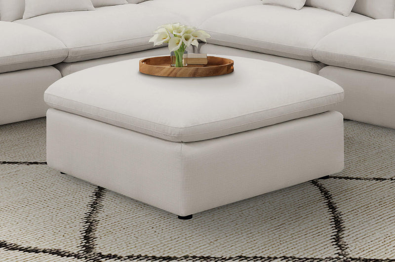 Hobson Square Upholstered Ottoman Ivory - 551453