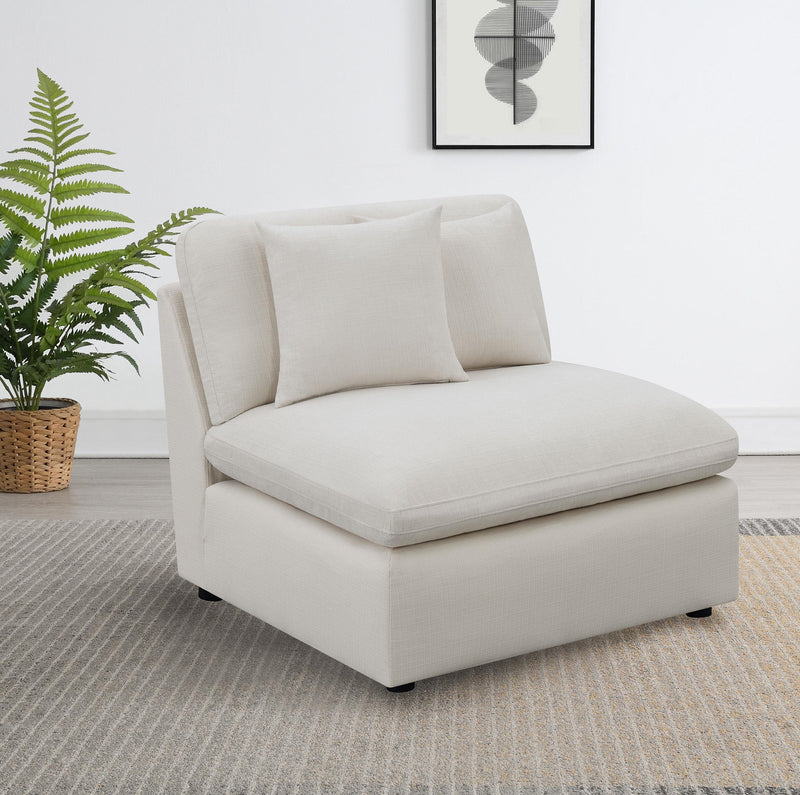 Hobson Upholstered Armless Chair Ivory - 551451