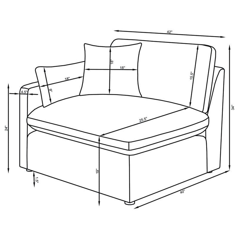 Hobson Upholstered LAF Chair Charcoal - 551458LAF