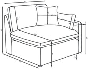 Hobson Upholstered RAF Chair Charcoal - 551458RAF