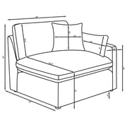 Hobson Upholstered RAF Chair Ivory - 551454RAF
