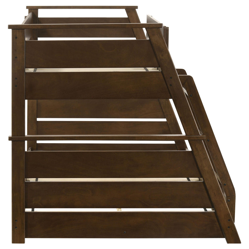 Holden Wood Veneer Twin Over Full Bunk Bed Walnut - 460593