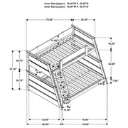 Holden Wood Veneer Twin Over Full Bunk Bed Walnut - 460593