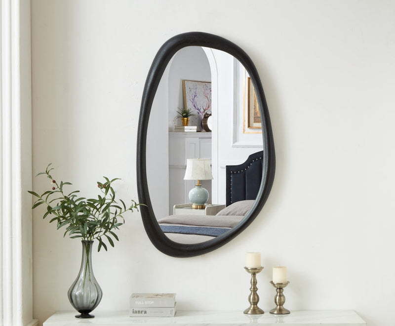 Holland Polyresin Frame Mirror in Black - 66092Black-M
