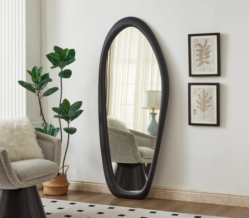 Holland Polyresin Frame Mirror in Black - 66093Black-M