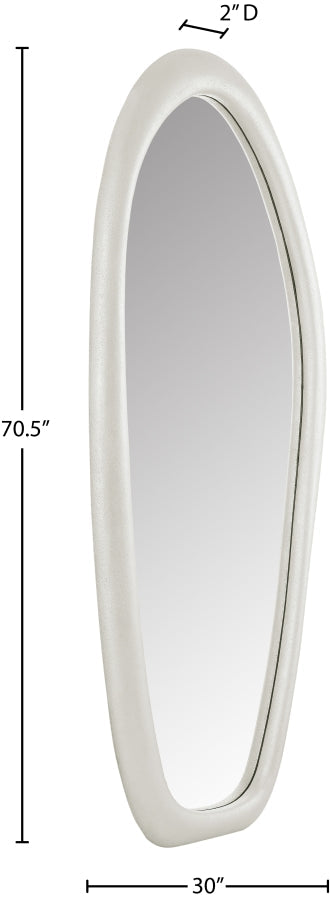 Holland Polyresin Frame Mirror in White - 66093White-M