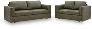 Hollis Studio Sofa and Loveseat in Grove - PKG027249