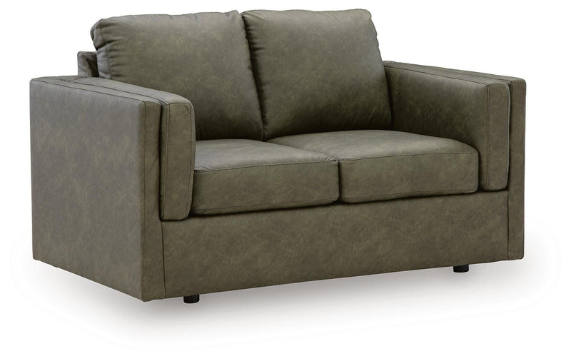 Hollis Studio Sofa and Loveseat in Grove - PKG027249
