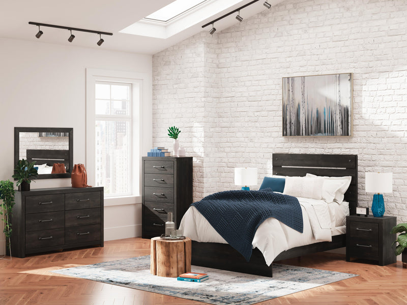 Hollivern Dark Gray Full Panel Bed - PCB2108B12