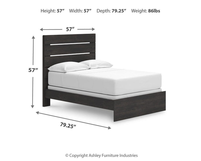 Hollivern Dark Gray Full Panel Bed - PCB2108B12