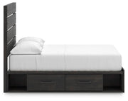 Hollivern Dark Gray Full Panel Bed with Storage - PCB2108B16