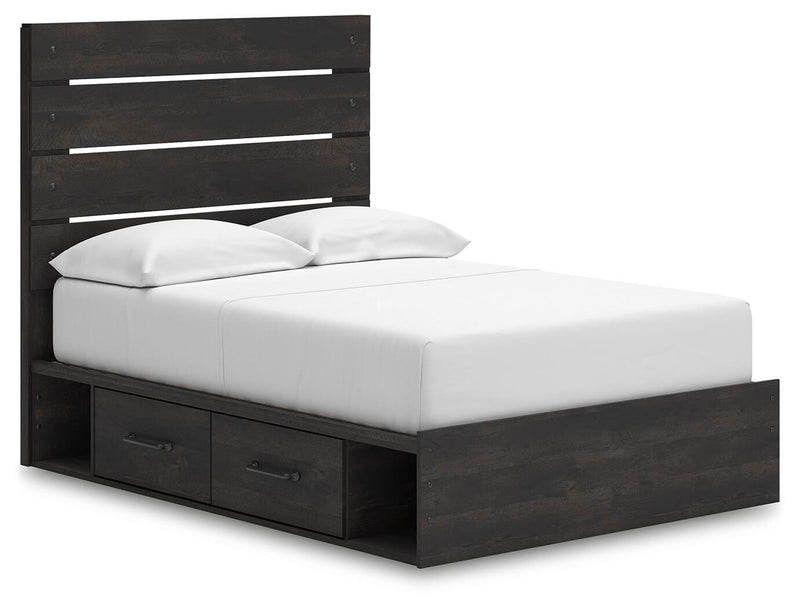 Hollivern Dark Gray Full Panel Bed with Storage - PCB2108B16
