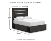 Hollivern Dark Gray Full Panel Bed with Storage - PCB2108B16