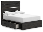 Hollivern Dark Gray Full Panel Bed with Storage - PCB2108B16