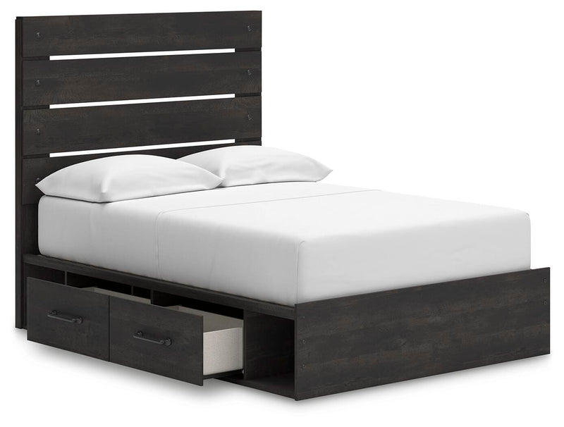 Hollivern Dark Gray Full Panel Bed with Storage - PCB2108B16