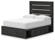 Hollivern Dark Gray Full Panel Bed with Storage - PCB2108B16