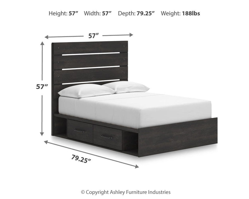 Hollivern Dark Gray Full Panel Storage Bed - PCB2108B15