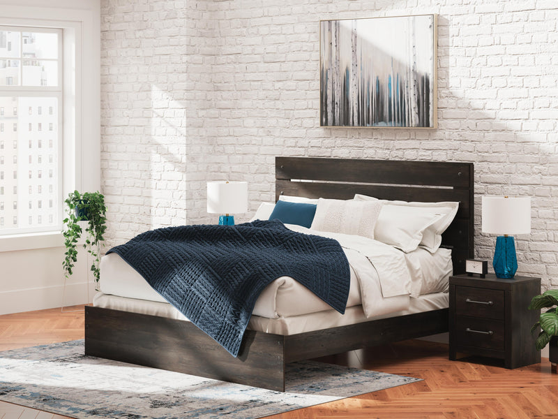 Hollivern Dark Gray King Panel Bed - PCB2108B8