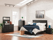 Hollivern Dark Gray King Panel Bed - PCB2108B8