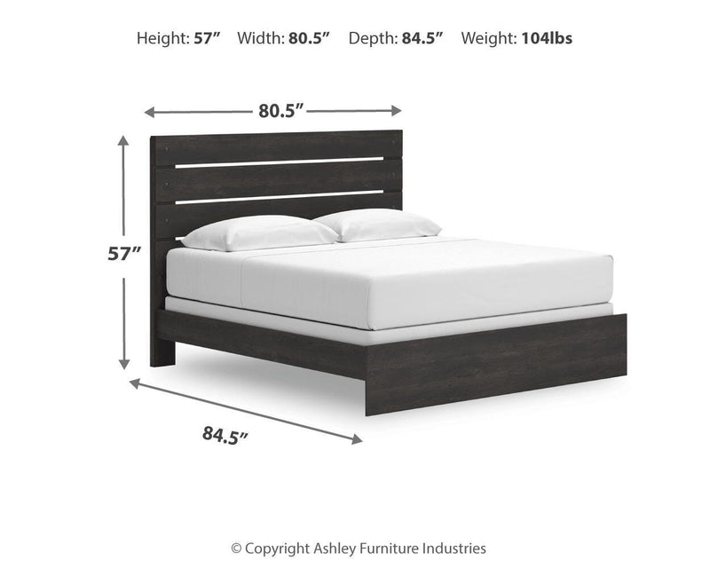 Hollivern Dark Gray King Panel Bed - PCB2108B8