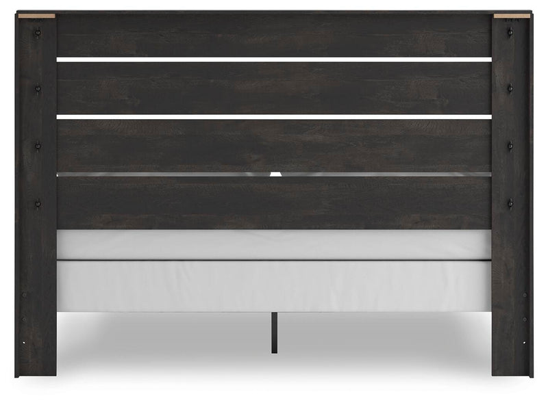 Hollivern Dark Gray King Panel Bed - PCB2108B8