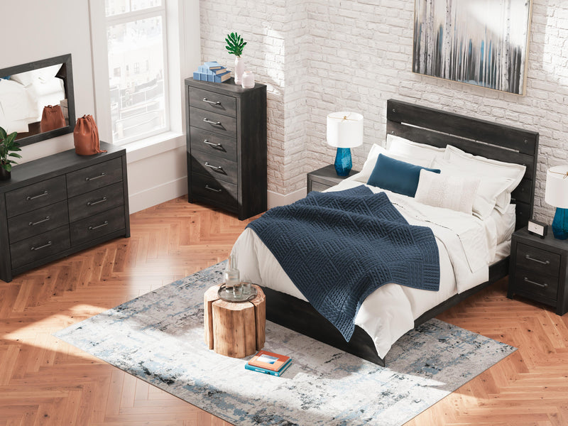 Hollivern Dark Gray Queen Panel Bed - PCB2108B2