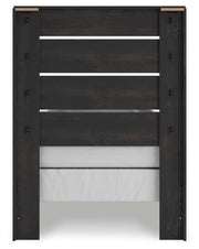 Hollivern Dark Gray Twin Panel Bed, Dresser and Mirror - PCB2108B13