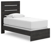 Hollivern Dark Gray Twin Panel Bed, Dresser and Mirror - PCB2108B13