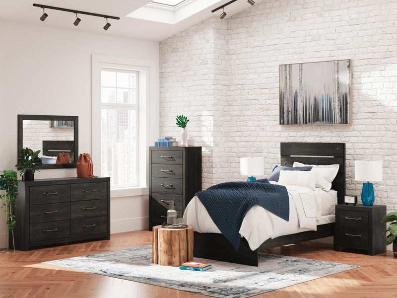 Hollivern Dark Gray Twin Panel Bed - PCB2108B11