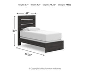 Hollivern Dark Gray Twin Panel Bed - PCB2108B11