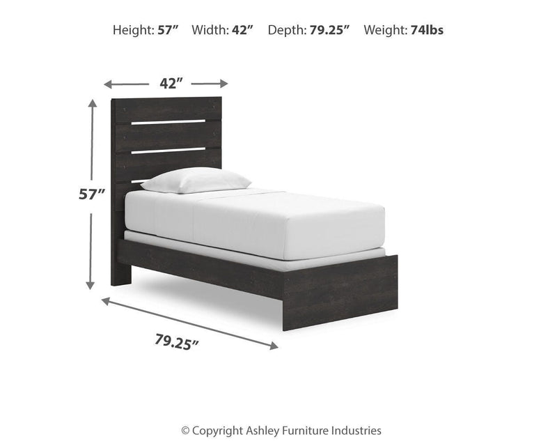 Hollivern Dark Gray Twin Panel Bed - PCB2108B11