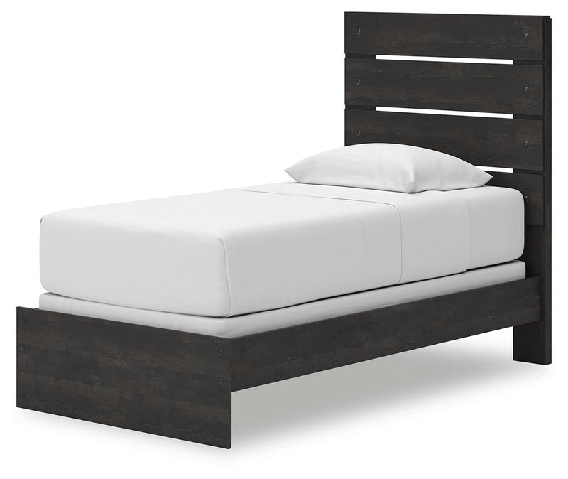 Hollivern Dark Gray Twin Panel Bed - PCB2108B11