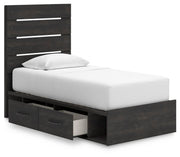 Hollivern Dark Gray Twin Panel Bed with Storage - PCB2108B18