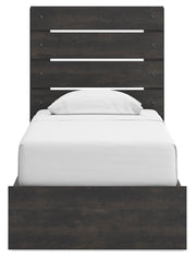 Hollivern Dark Gray Twin Panel Bed with Storage - PCB2108B18