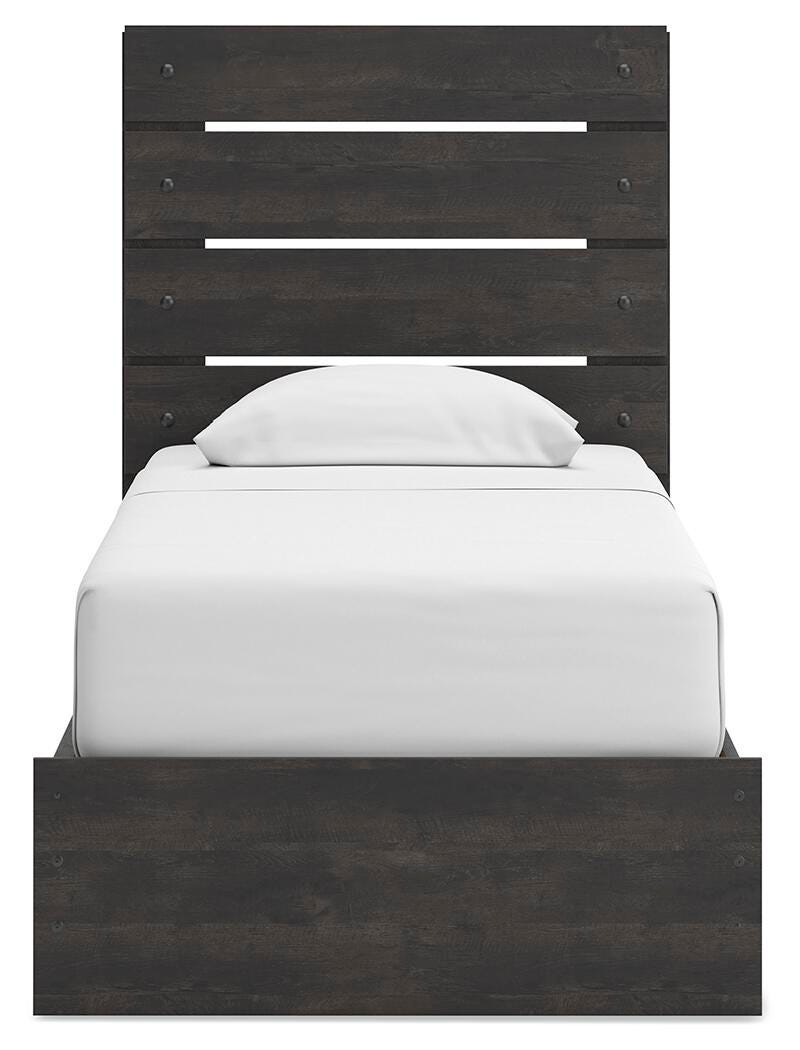 Hollivern Dark Gray Twin Panel Bed with Storage - PCB2108B18