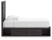 Hollivern Dark Gray Twin Panel Bed with Storage - PCB2108B18