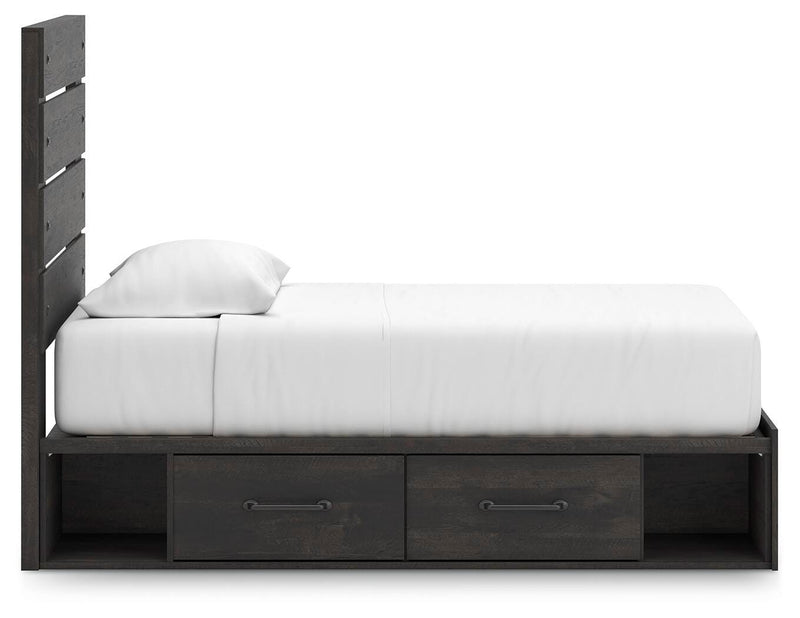 Hollivern Dark Gray Twin Panel Storage Bed - PCB2108B17