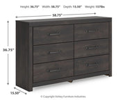 Hollivern Full Panel Bed and Dresser in Dark Gray - PKG021604
