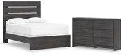 Hollivern Full Panel Bed and Dresser in Dark Gray - PKG021604