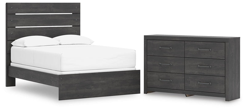 Hollivern Full Panel Bed and Dresser in Dark Gray - PKG021604
