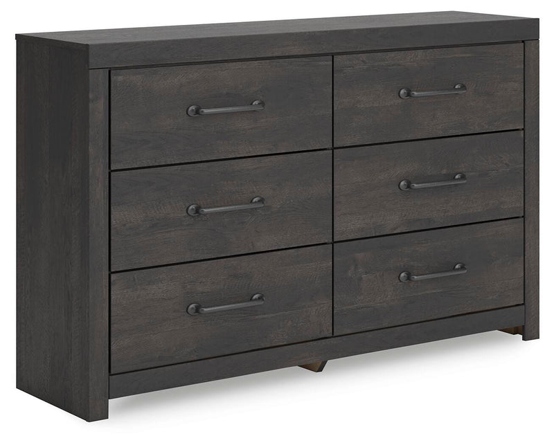 Hollivern Full Panel Bed and Dresser in Dark Gray - PKG021604