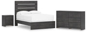 Hollivern Full Panel Bed, Dresser and Nightstand in Dark Gray - PKG021605