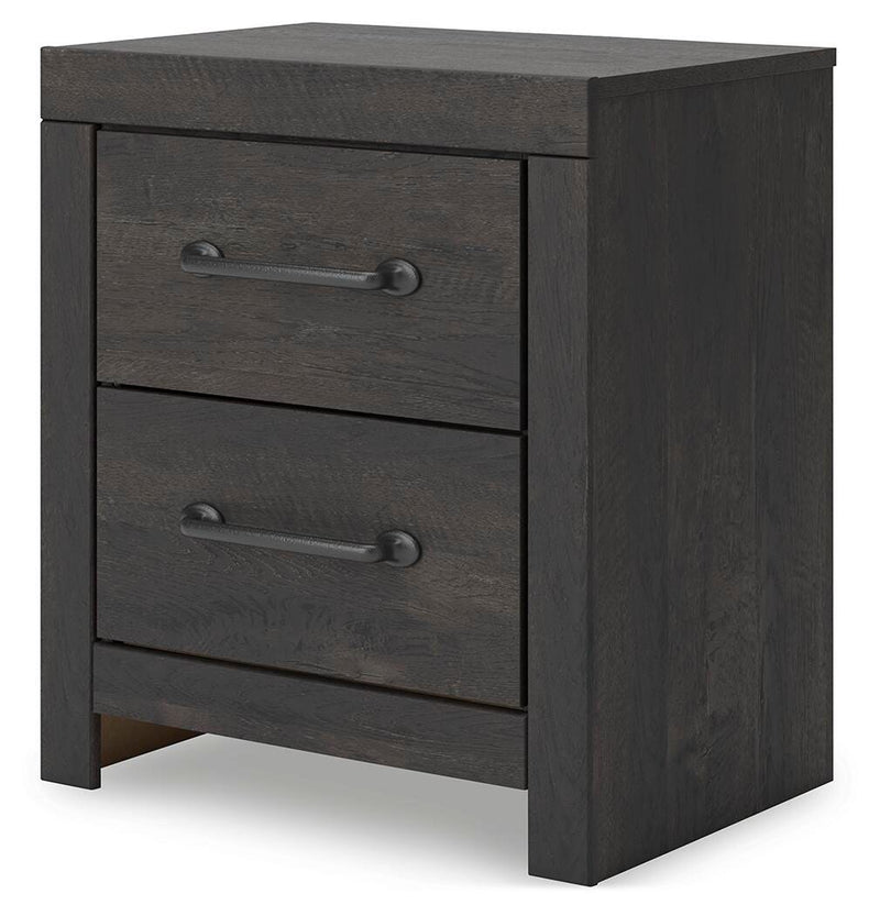 Hollivern Full Panel Bed, Dresser, Mirror and Nightstand in Dark Gray - PKG021601